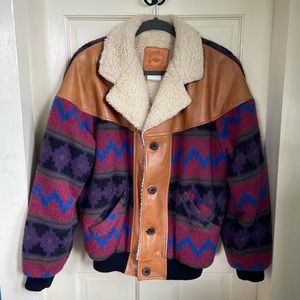 Vintage Midwest Garment Co wool shearling coat